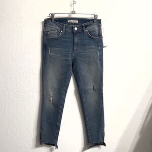 NWT Mavi Womens Adrianna Skinny Stretch‎ Zip Ankle Jeans Size 26/27 Blue Faded